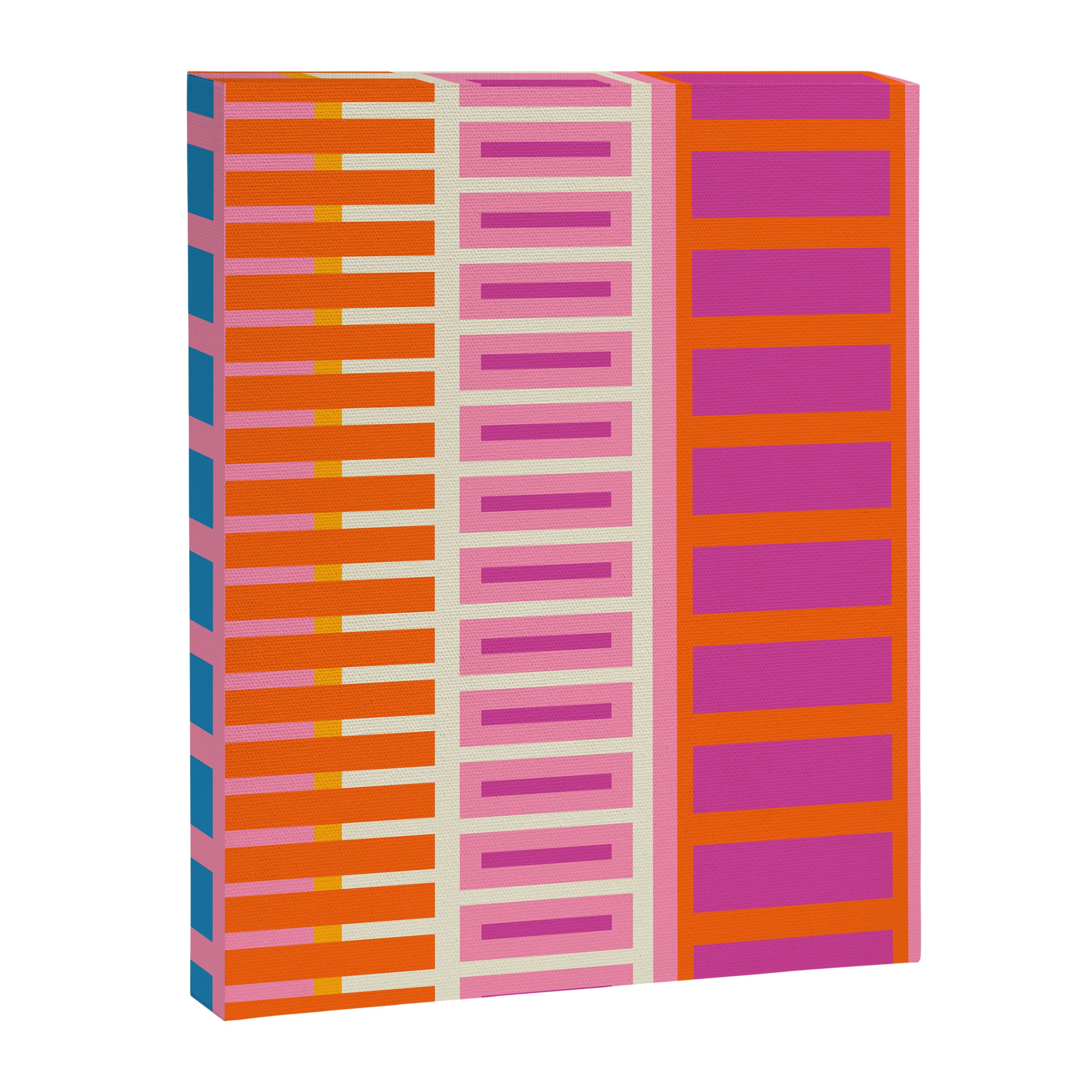 Colorful Block Stripe Bold Pattern Pink Green Orange Blue Canvas Print Gallery Image 8