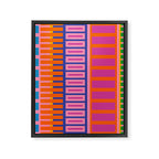 Colorful Bold Block Stripe Pattern in Pink Orange Blue Green Framed Canvas Print Gallery Image 8