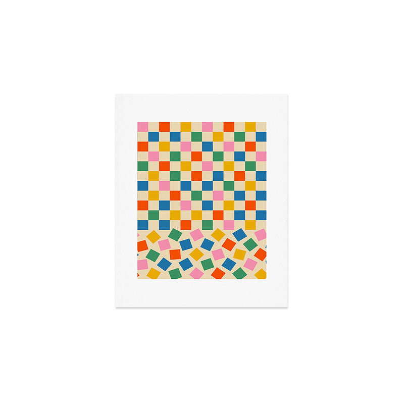 Colorful Check Shake Retro Checkered Pattern Art Print Gallery Image 1