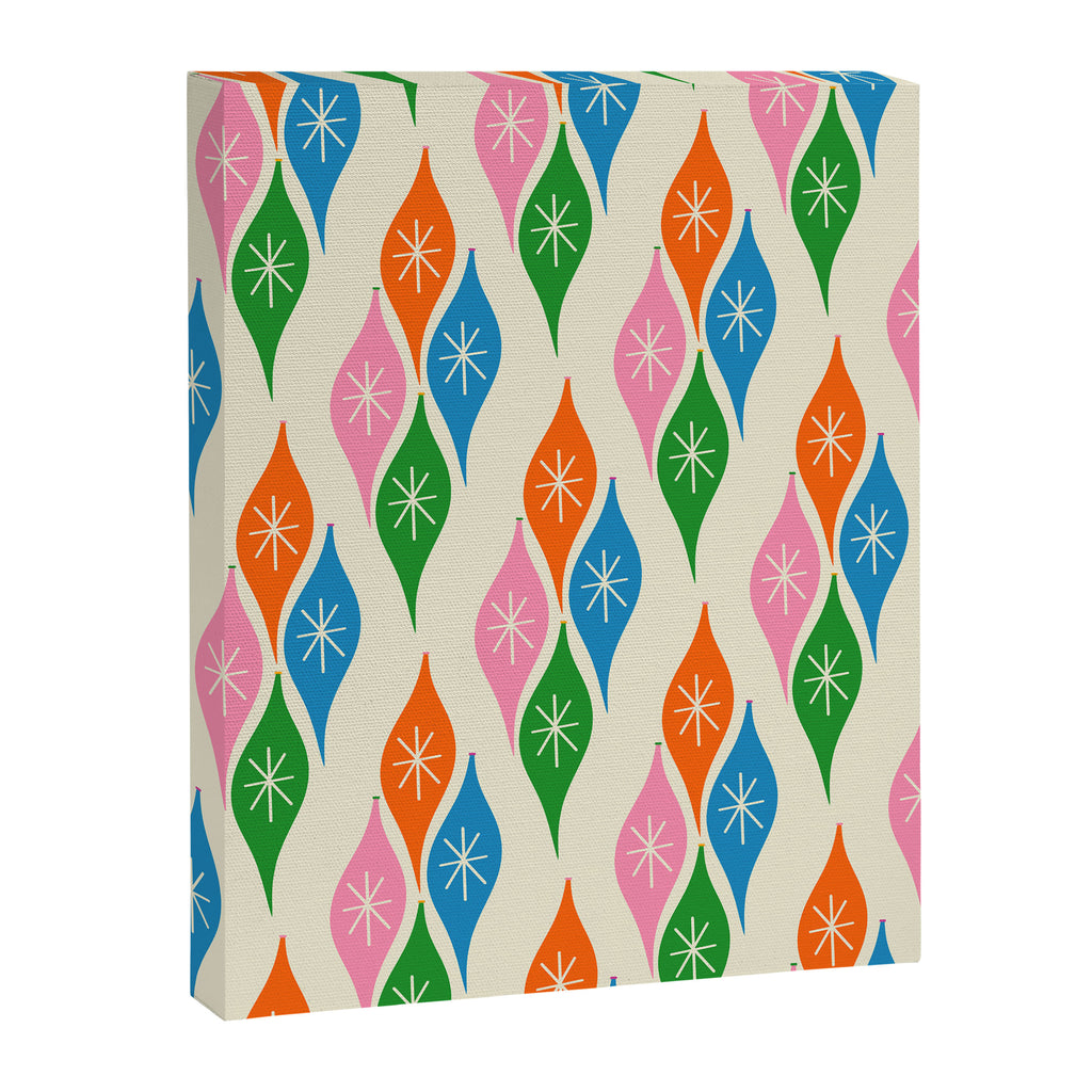Colorful Christmas Mid Century Modern Retro Ornaments Atomic Pattern Canvas Print Gallery Image 6