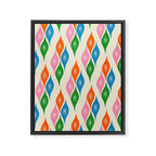 Colorful Christmas Mid Century Modern Retro Ornaments Atomic Pattern Framed Canvas Print Gallery Image 6
