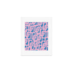 Colorful Contemporary Abstract Loop Pattern in Pink and Blue Art Print Gallery Image 1