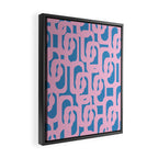 Colorful Contemporary Abstract Loop Pattern in Pink and Blue Framed Canvas Print Gallery Image 2