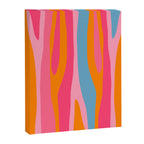 Colorful Eclectic Abstract Wild Stripes Pattern in Pink Orange Blue Canvas Print Gallery Image 8