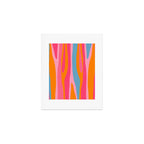 Colorful Eclectic Abstract Wild Stripes Pattern in Pink Orange Blue Art Print Gallery Image 1