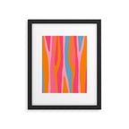 Colorful Eclectic Abstract Wild Stripes Pattern in Pink Orange Blue Framed Art Print Gallery Image 6