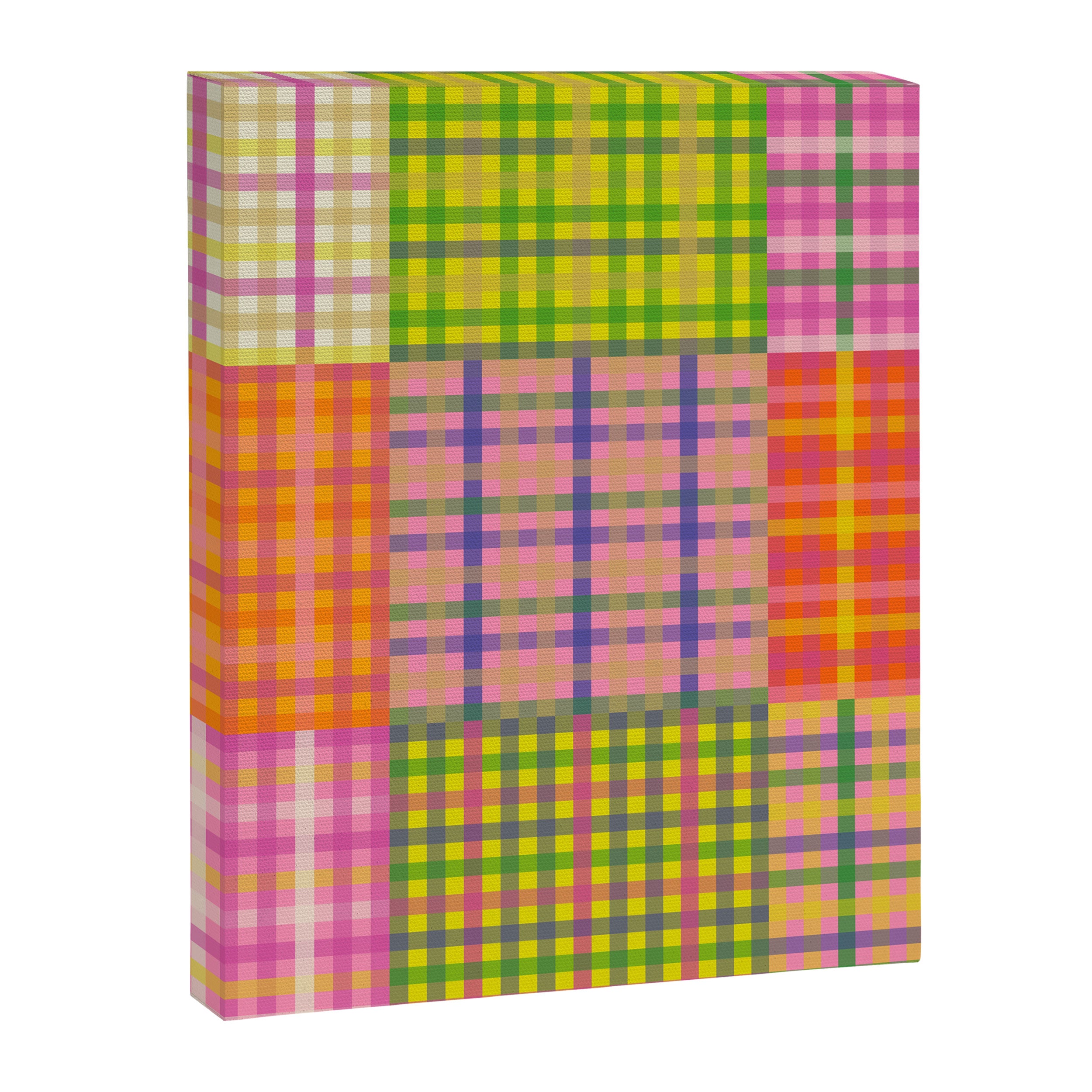 Colorful Eclectic Gingham Patchwork Pattern Canvas Print Gallery Image 8