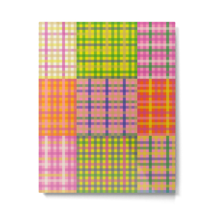 Colorful Eclectic Gingham Patchwork Pattern Metal Print Gallery Image 1