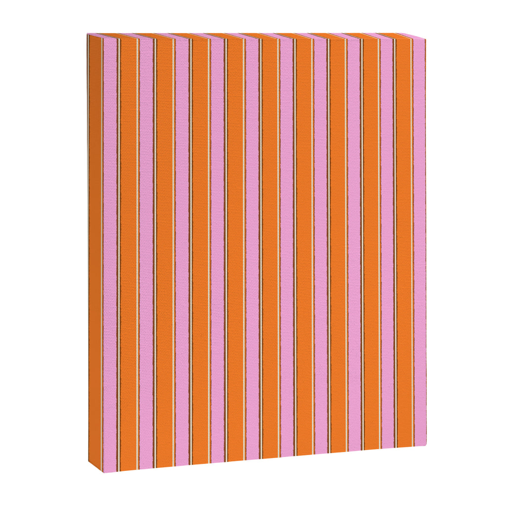 Colorful Eclectic Watercolor Paper Stripes Vertical Pattern Pink Orange Brown Cream Canvas Print Gallery Image 6