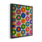 Colorful Flowers Happy Retro Pattern Framed Canvas Print Gallery Image 2