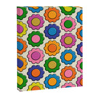 Colorful Flowers Happy Retro Plastic-Look Pattern Canvas Print Gallery Image 8