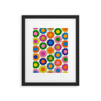 Colorful Flowers Happy Spring Retro Pattern Framed Art Print Gallery Image 6