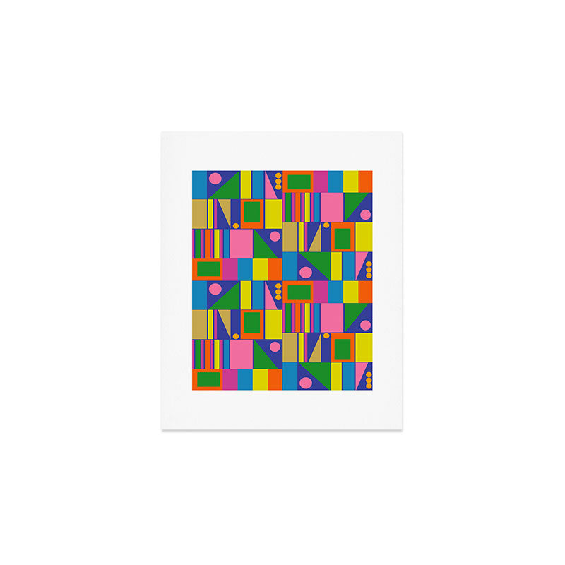 Colorful Geometric Abstract Mid Century Modtastic Retro Pattern Art Print Gallery Image 1