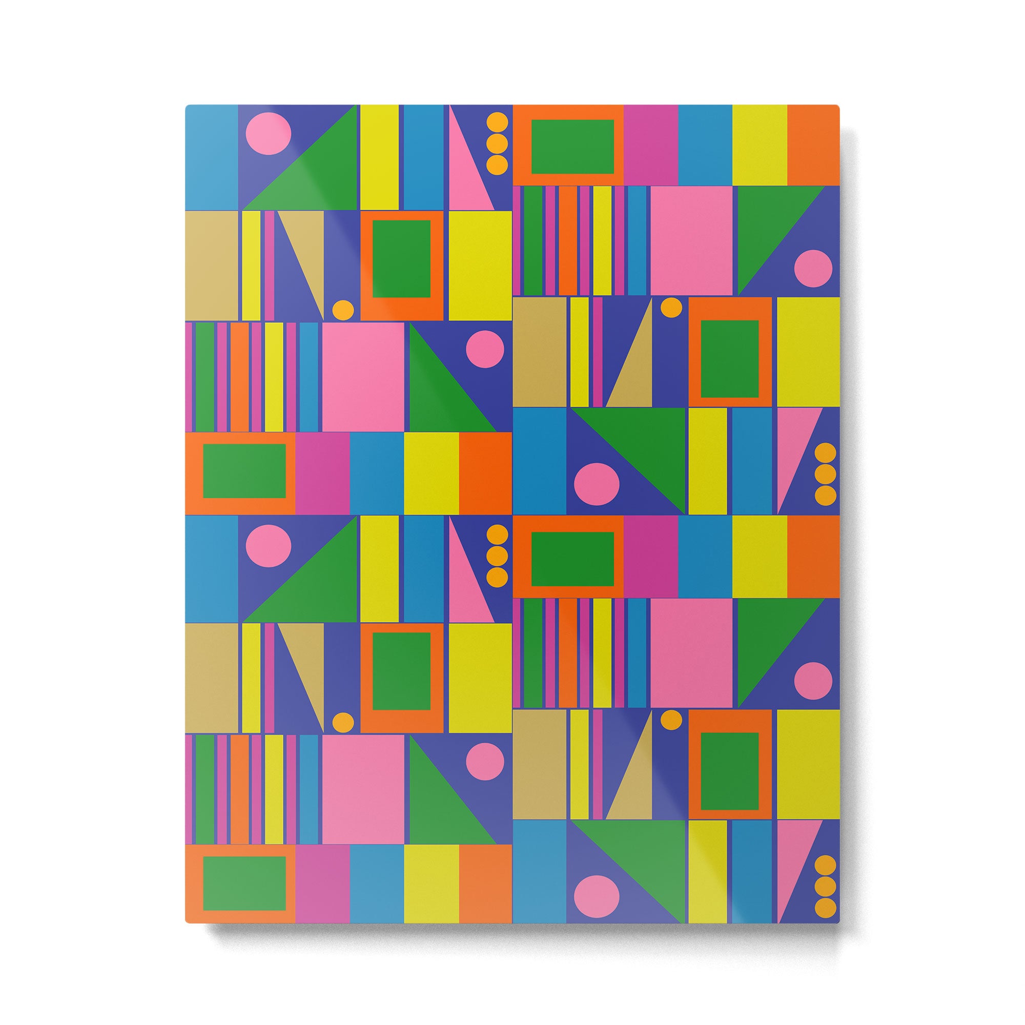 Colorful Geometric Abstract Mid Century Modtastic Retro Pattern Metal Print Gallery Image 4