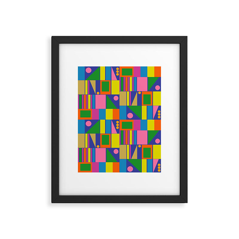 Colorful Geometric Abstract Mid Century Modtastic Retro Pattern Framed Art Print Gallery Image 5