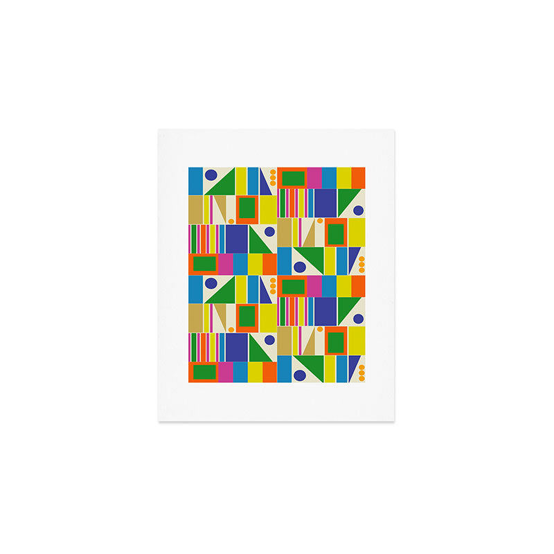 Colorful Geometric Mid Century Modtastic Retro Pattern Art Print Gallery Image 1