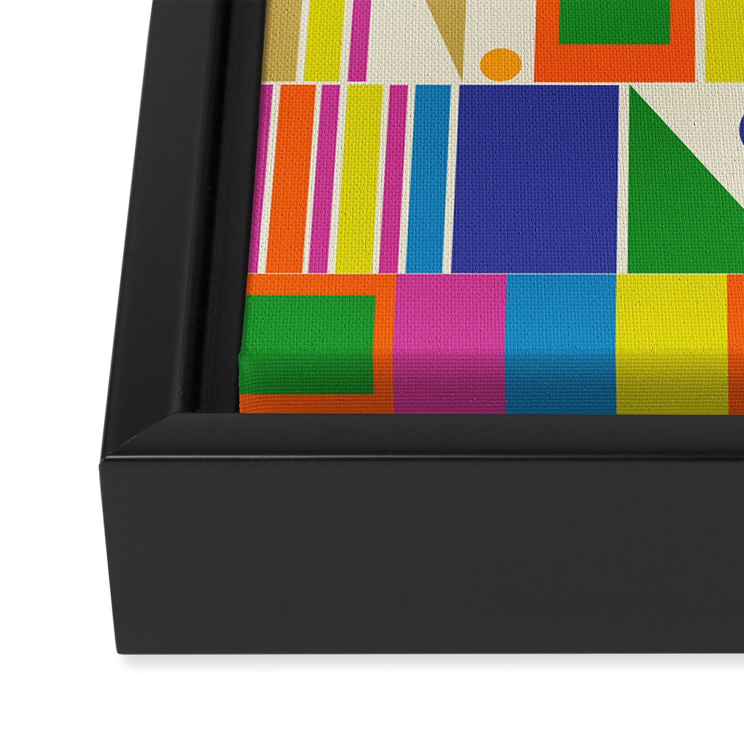 Colorful Geometric Mid Century Modtastic Retro Pattern Framed Canvas Print Gallery Image 3