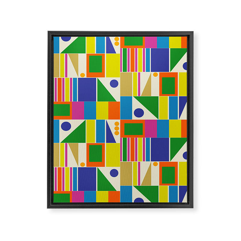 Colorful Geometric Mid Century Modtastic Retro Pattern Framed Canvas Print Gallery Image 6