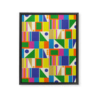 Colorful Geometric Mid Century Modtastic Retro Pattern Framed Canvas Print Gallery Image 6