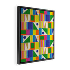 Colorful Geometric Mid Century Modtastic Retro Pattern Framed Canvas Print Gallery Image 2