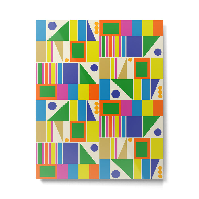 Colorful Geometric Mid Century Modtastic Retro Pattern Metal Print Gallery Image 1