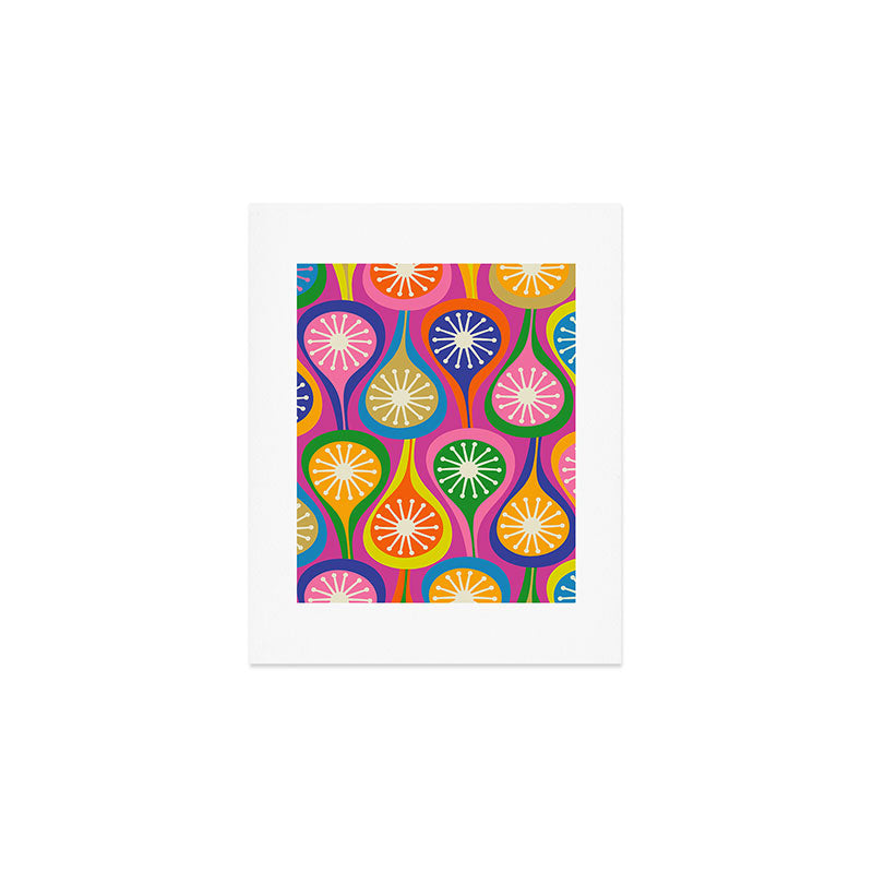 Colorful Mid Century Modern Atomic Drops Fun Retro Pattern Art Print Gallery Image 1