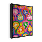 Colorful Mid Century Modern Atomic Drops Fun Retro Pattern Framed Canvas Print Gallery Image 2