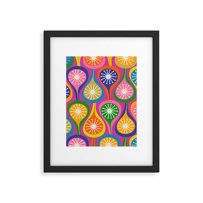 Colorful Mid Century Modern Atomic Drops Fun Retro Pattern Framed Art Print Gallery Image 1