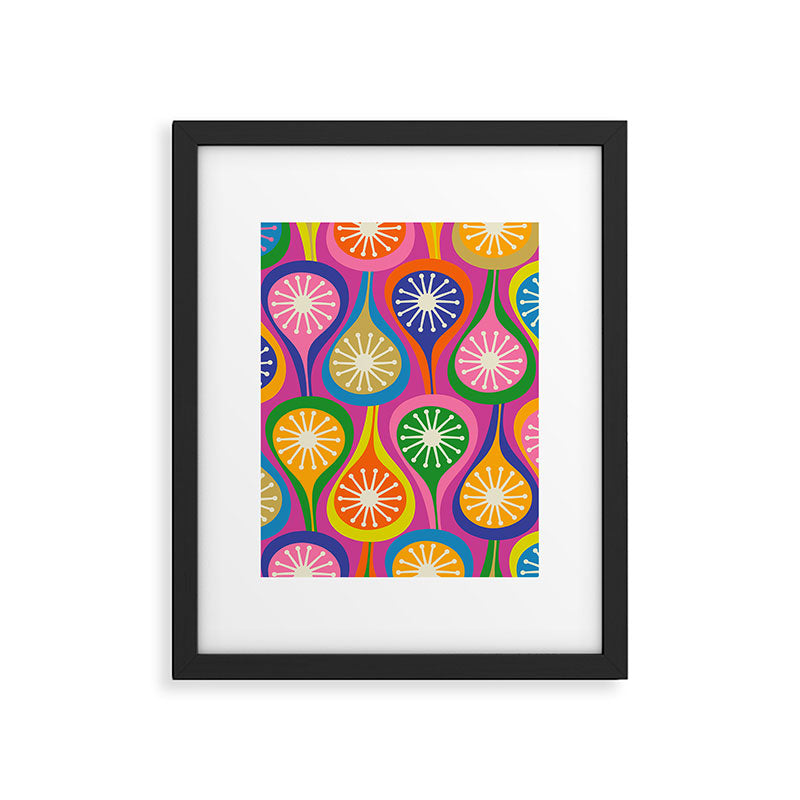 Colorful Mid Century Modern Atomic Drops Fun Retro Pattern Framed Art Print Gallery Image 6