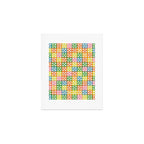 Colorful Mid Century Modern Geometric Breeze Block Pattern Art Print Gallery Image 1