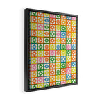 Colorful Mid Century Modern Geometric Breeze Block Pattern Framed Canvas Print Gallery Image 2