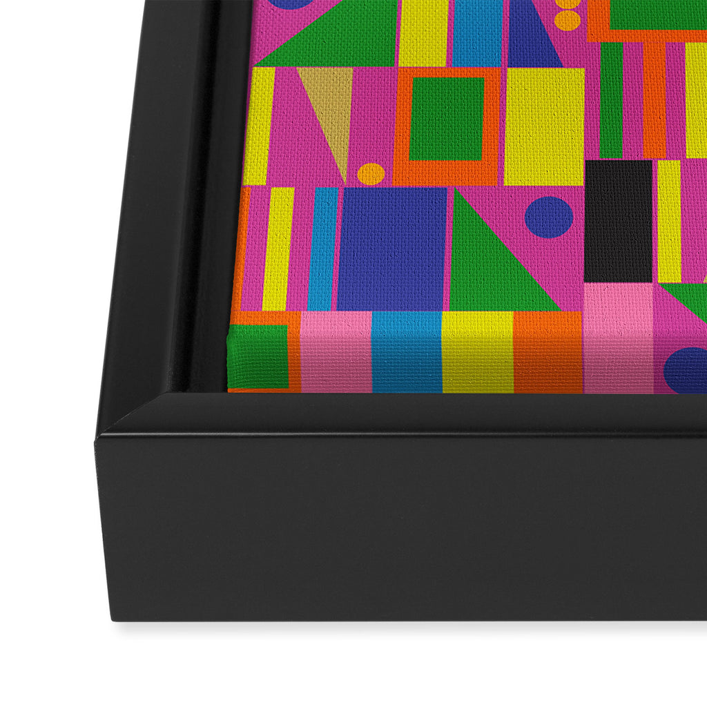 Colorful Mid Century Modern Modtastic Geometric Pattern Framed Canvas Print Gallery Image 3