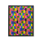 Colorful Mid Century Modern Modtastic Geometric Pattern Framed Canvas Print Gallery Image 6