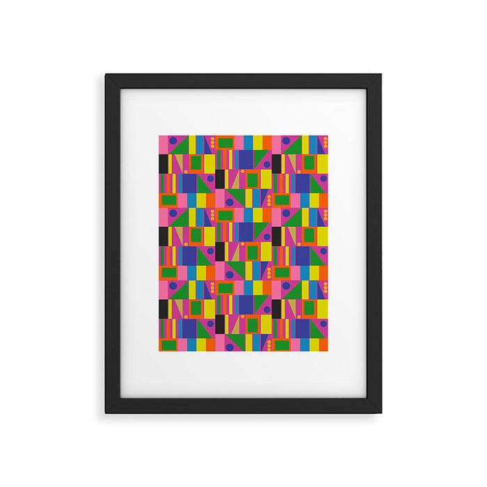 Colorful Mid Century Modern Modtastic Geometric Pattern Framed Art Print Gallery Image 1