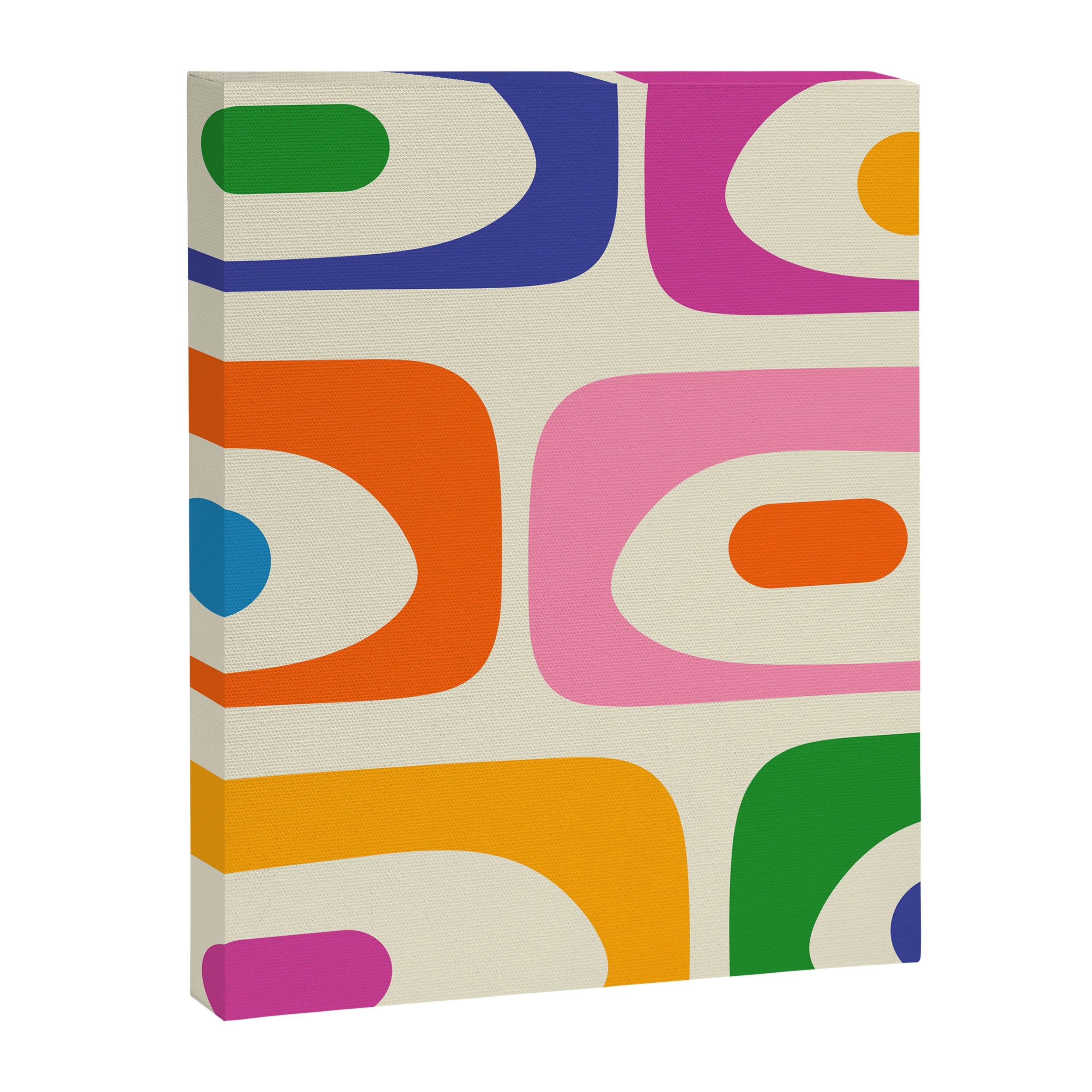 Colorful Mid Century Modern Piquet Abstract Pattern  Canvas Print Gallery Image 8