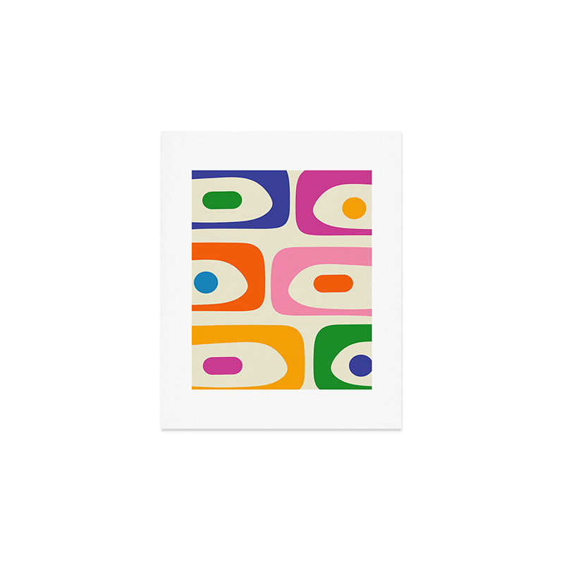 Colorful Mid Century Modern Piquet Abstract Pattern  Art Print Gallery Image 1