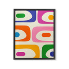Colorful Mid Century Modern Piquet Abstract Pattern  Framed Canvas Print Gallery Image 8