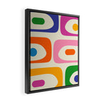Colorful Mid Century Modern Piquet Abstract Pattern  Framed Canvas Print Gallery Image 2