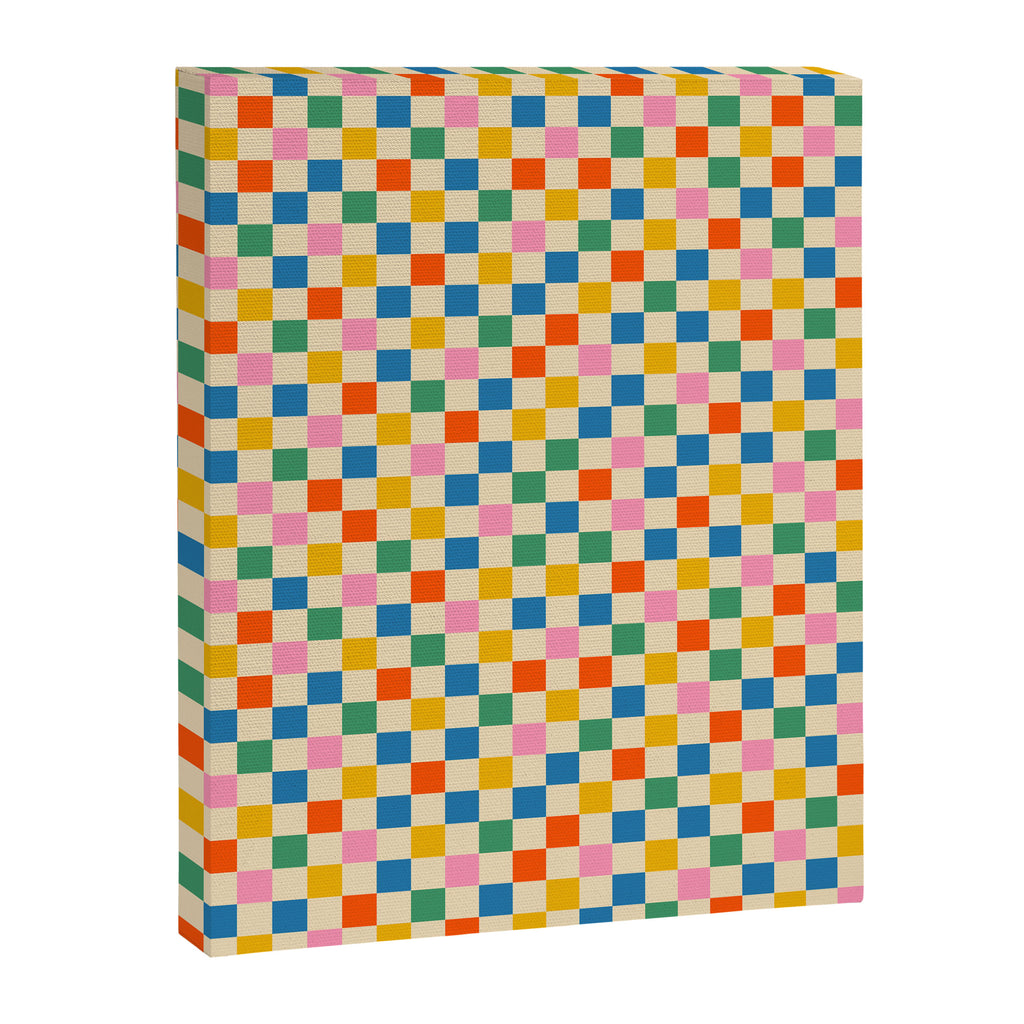 Colorful Mini Check Checkered Pattern Canvas Print Gallery Image 8