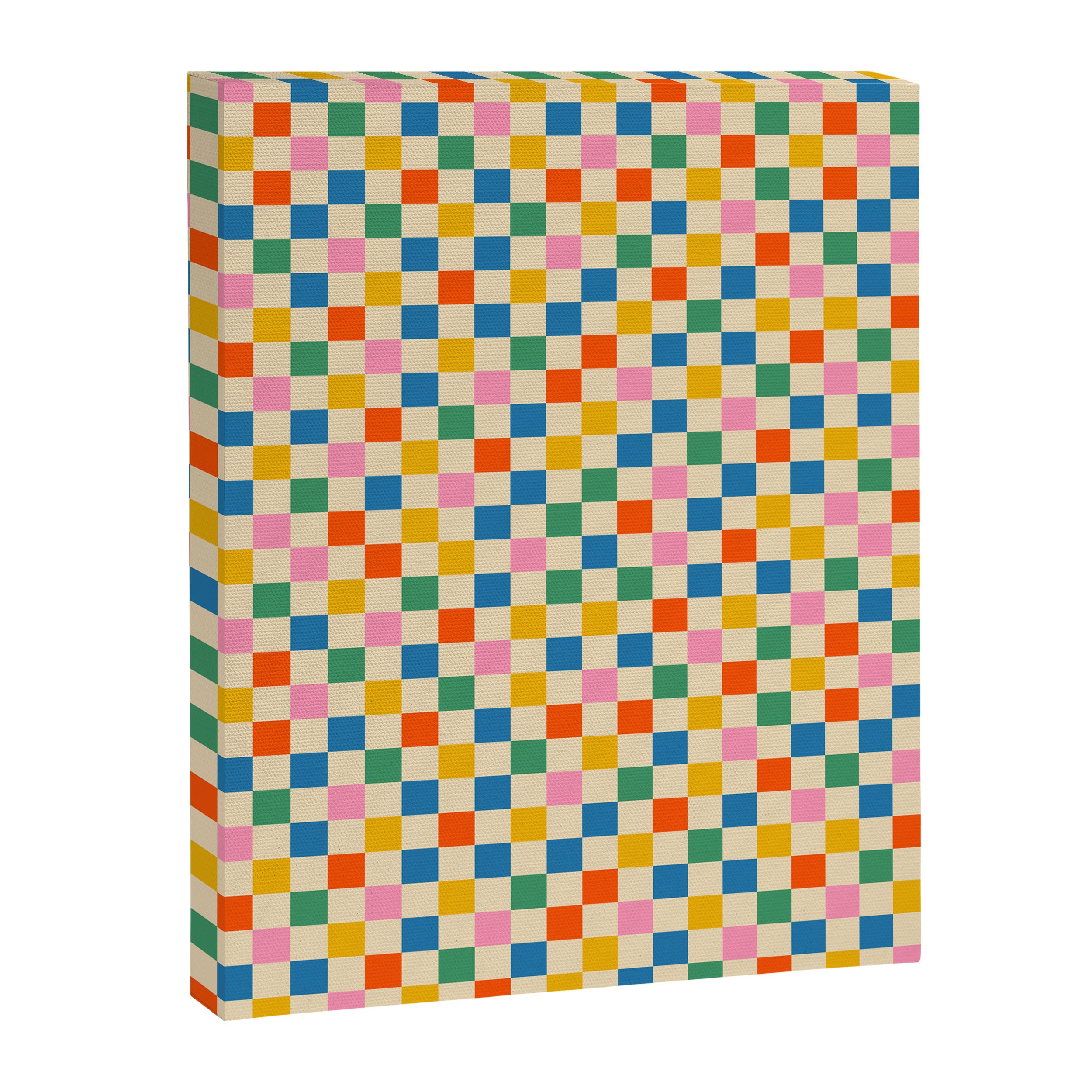 Colorful Mini Check Checkered Pattern Canvas Print Gallery Image 8