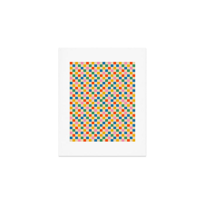 Colorful Mini Check Checkered Pattern Art Print Gallery Image 1