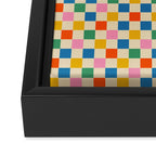 Colorful Mini Check Checkered Pattern Framed Canvas Print Gallery Image 3