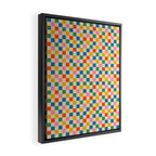 Colorful Mini Check Checkered Pattern Framed Canvas Print Gallery Image 2