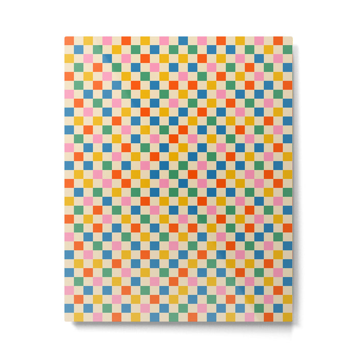Colorful Mini Check Checkered Pattern Metal Print Gallery Image 1