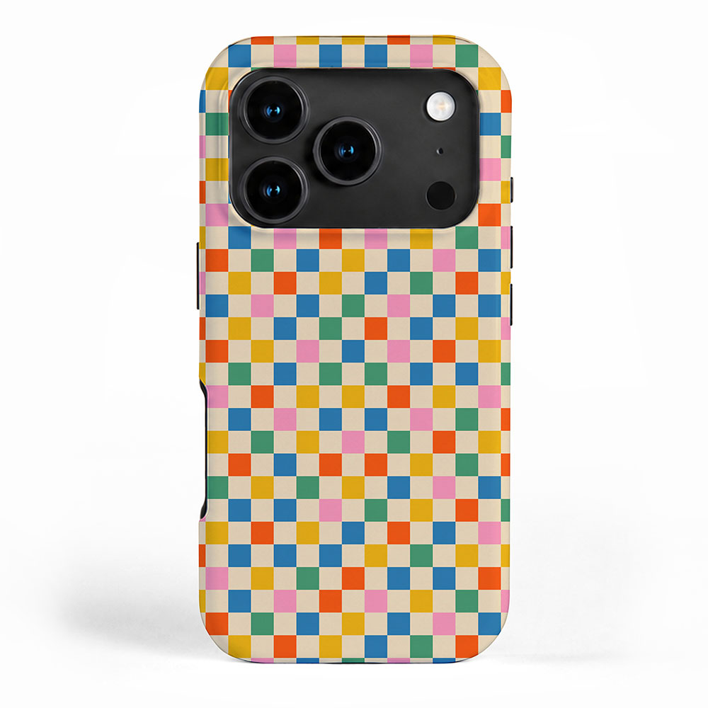 Colorful Mini Check Checkered Pattern iPhone Case Gallery Image 1