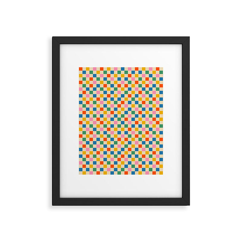 Colorful Mini Check Checkered Pattern Framed Art Print Gallery Image 6