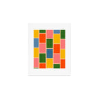 Colorful Retro Contemporary Woven Patchwork Pattern Art Print Gallery Image 1