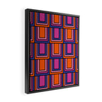 Colorful Retro Geometric Mod Portes Pattern Blue Orange Pink Magenta Framed Canvas Print Gallery Image 2