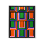 Colorful Retro Geometric Mod Portes Pattern II Orange Pink Green Blue  Framed Canvas Print Gallery Image 8