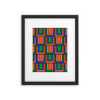 Colorful Retro Geometric Mod Portes Pattern Orange Pink Green Blue Framed Art Print Gallery Image 6